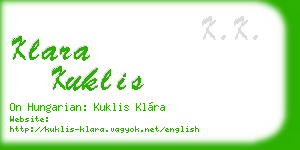 klara kuklis business card